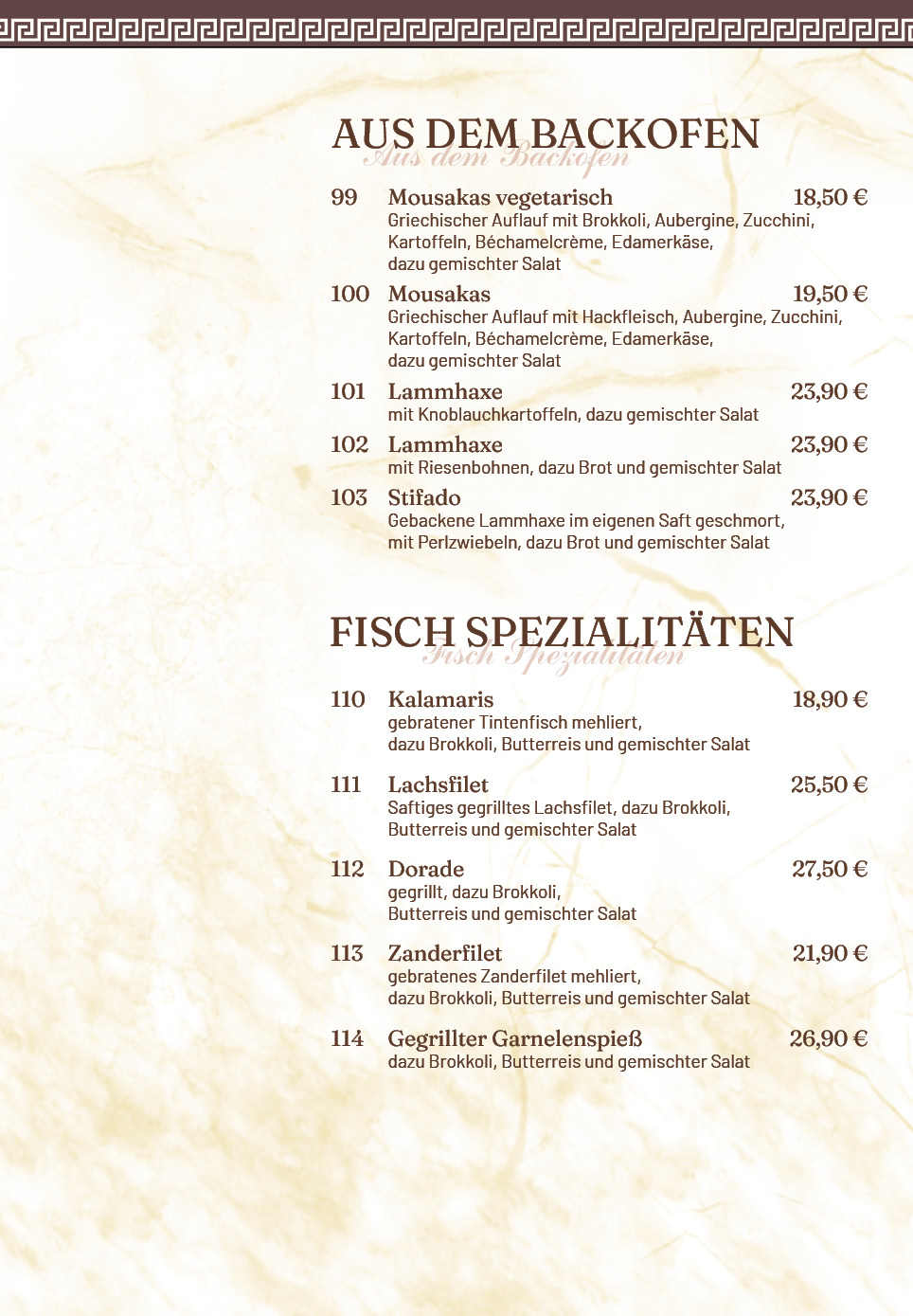 Restaurant Meteora Berlin - Pankow Speisekarte 7